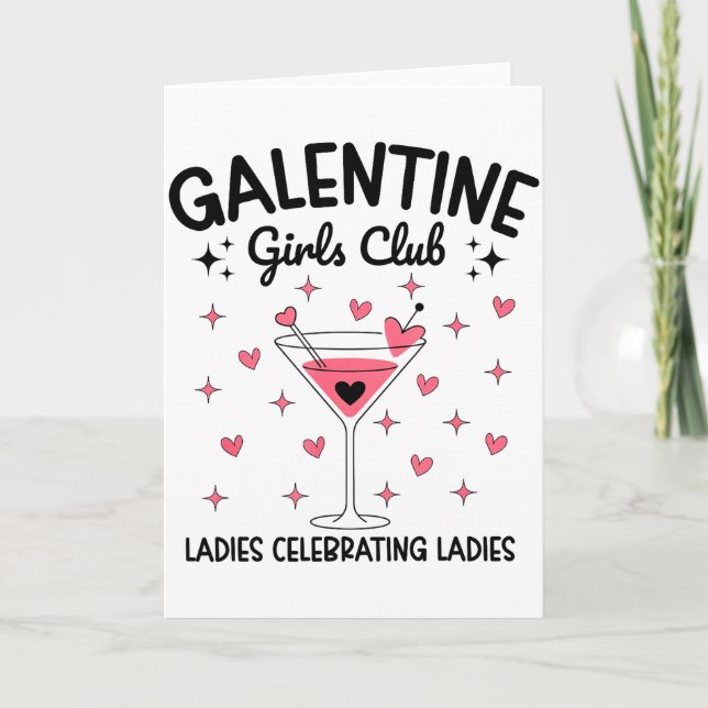 Carte Club de filles Galentine Mesdames célébrant les da (Devant)
