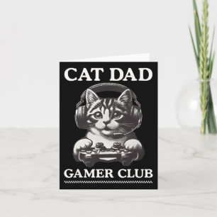 Carte Club de jeux vidéo Papa chat Joueur de chat Jeux