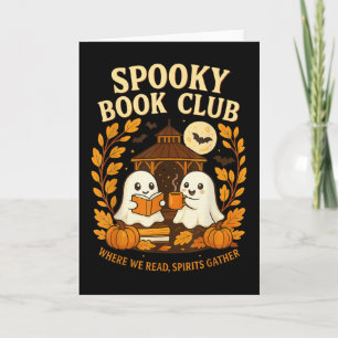 Carte Club de lecture de livres effrayants Halloween Fan