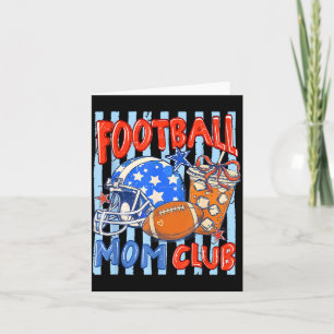 Carte Club de maman de football à nœud rayé café drôle d