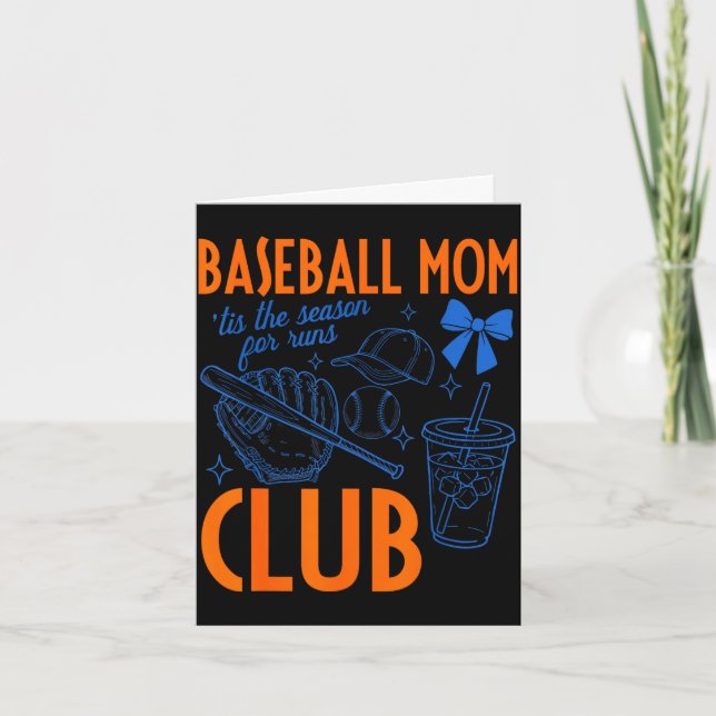 Carte Club de mère de baseball c'est la saison des cours (Devant)