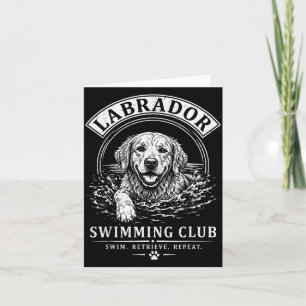 Carte Club de natation Labrador Nager Récupérer Répéter
