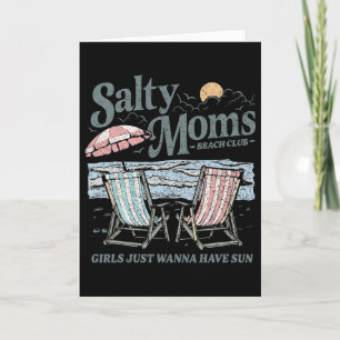 Carte Club de plage des mamans salées Vacances rétro amb