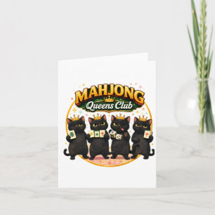 Carte Club des reines de Mahjong Chats noirs mignons