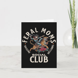Carte Club social de mamans sauvages drôles rétro avec u