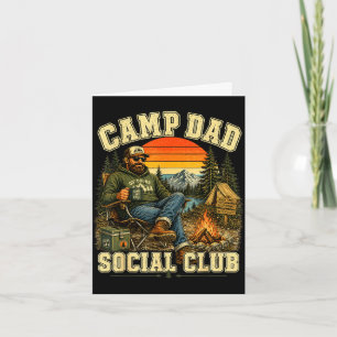 Carte Club social papa camping aventure camping vintage