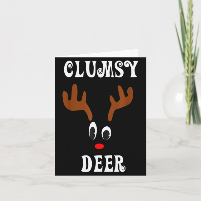 Carte Clumsy Christmas Reindeer Angler Hunt Deer Elk  (Devant)