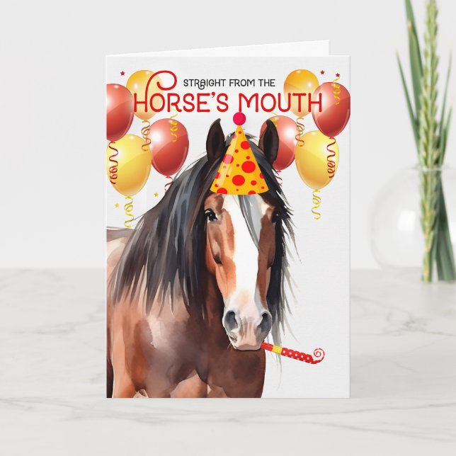 Carte Clydesdale Draft Horse drôle Anniversaire (Devant)
