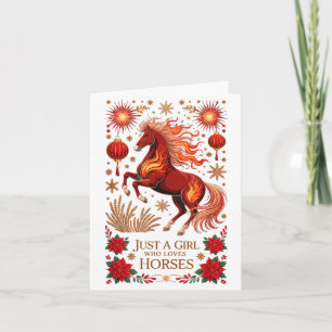 Carte Cny 2026 Année du Cheval Lunaire Vie Zodiaque Cava