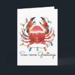 Carte Coastal Beach Christmas Nautical Crab Holiday<br><div class="desc">© Bendel Creative Design LLC</div>