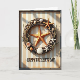 Carte Coastal Fathers Day Wreath Card