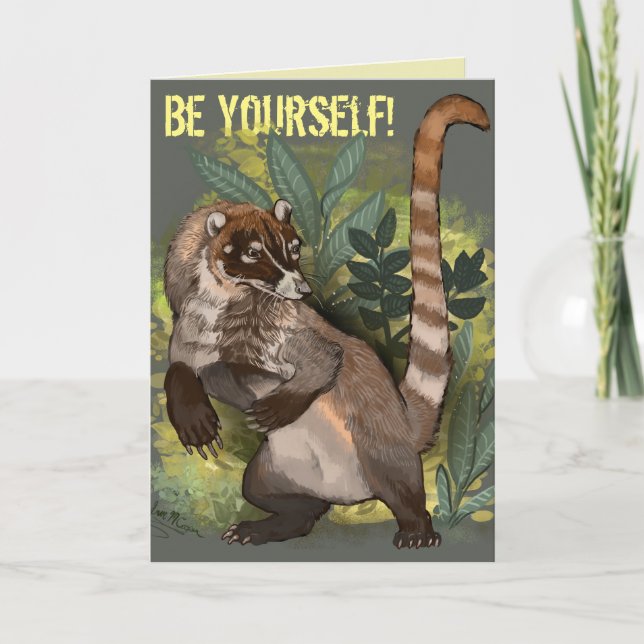 Carte Coatamundi ou Coati noir blanc (Devant)