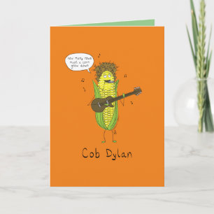 Carte Cob Dylan Musicien Corn Funny Grey Card
