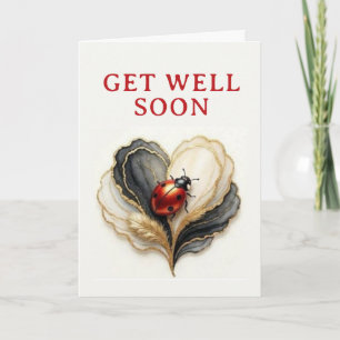 Carte Coccinelle Cocardière Feuille de cœur Prompt rétab