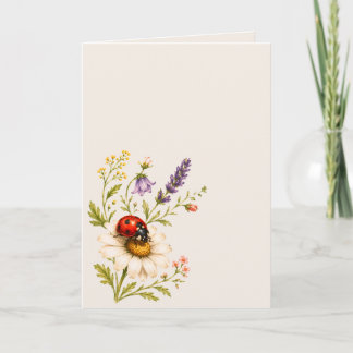 Carte Coccinelle Fleur Sauvage