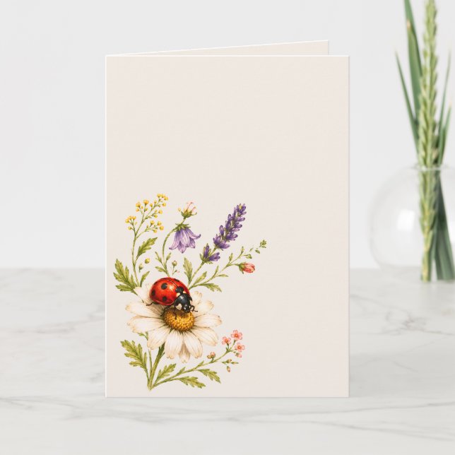 Carte Coccinelle Fleur Sauvage (Devant)