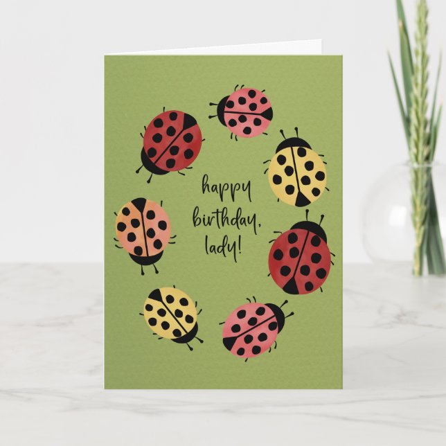 Carte Coccinelles d'anniversaire (Devant)