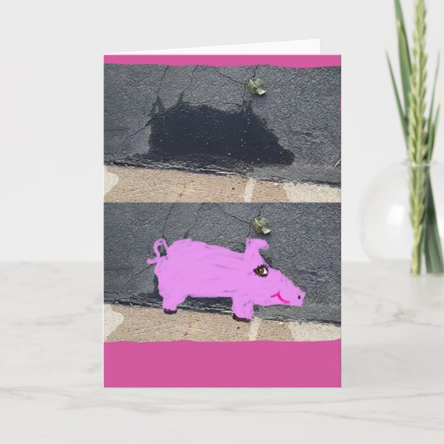 Carte Cochon Abstrait 🐷  (Devant)