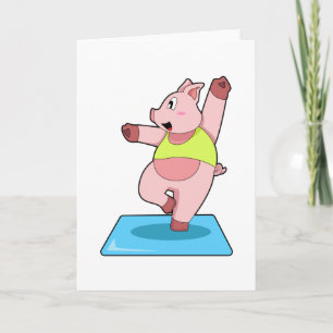 Carte Cochon au fitness yoga