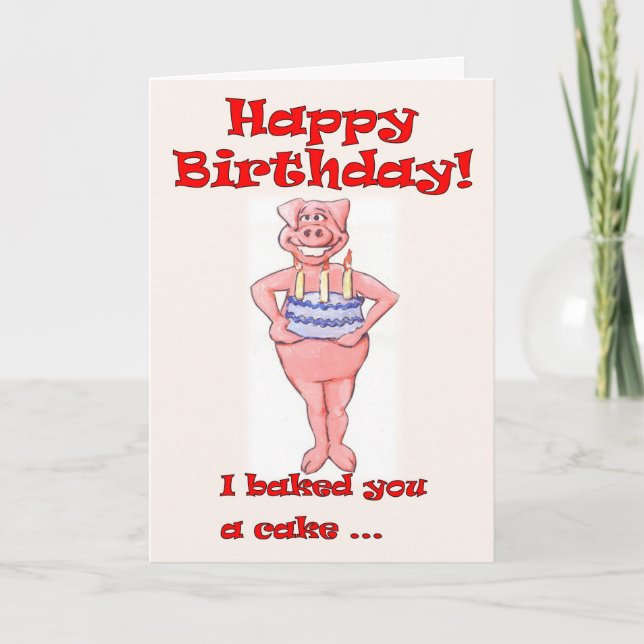 Carte Cochon d'anniversaire (Devant)