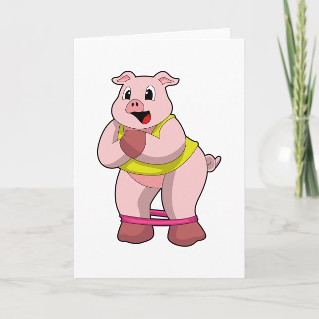 Carte Cochon de fitness avec bande de caoutchouc (Devant)