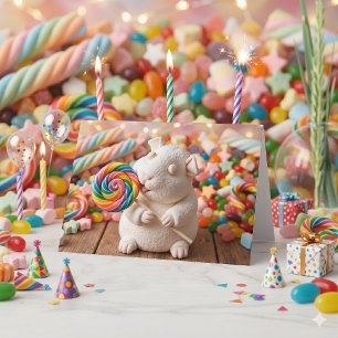 Carte Cochon d'Inde Guimauve Fantaisiste Joyeux Annivers