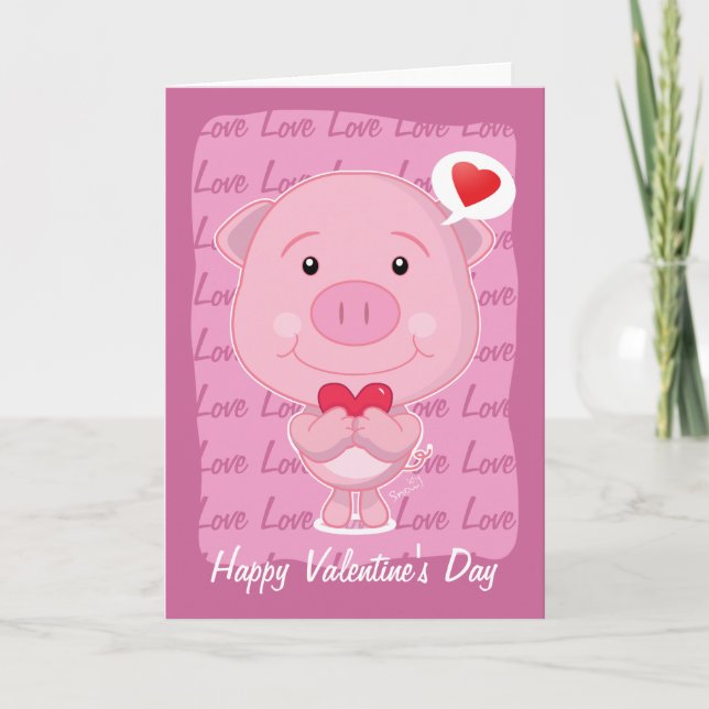Carte cochonne de la Saint-Valentin (Devant)