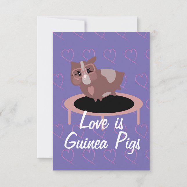 Carte Cochons d'Inde mignons en train de faire de l'exer (Devant)