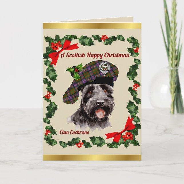 Carte Cochrane Scottie Dog Personalized Xmas (Devant)
