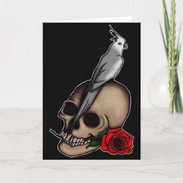 Carte Cockatiels Are Goth, greeting card (Devant)