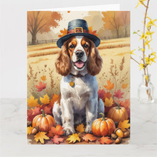 Carte Cocker Spaniel À L'Automne Laisse L'Art Thanksgivi