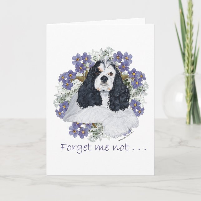 Carte Cocker Spaniel Américain Ne m'oublie pas (Devant)