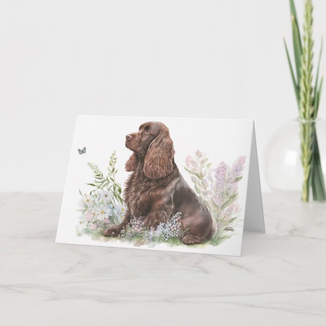 Carte Cocker Spaniel au Chocolat d'Anniversaire  (Devant)