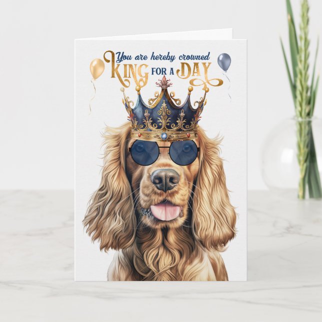 Carte Cocker Spaniel Chien King pour une journée d'anniv (Devant)