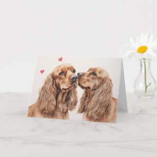Carte Cocker Spaniel Couple Saint-Valentin