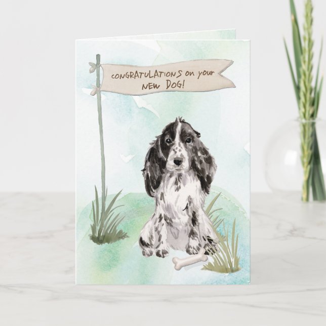 Carte Cocker Spaniel Félicitations pour le nouveau chien (Devant)