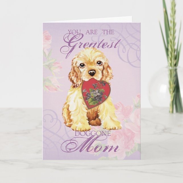 Carte Cocker Spaniel Heart Maman (Devant)