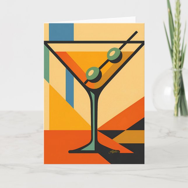 Carte Cocktail Bauhaus Lever du Soleil Moderne du Milieu (Devant)