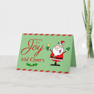Carte Cocktail de Noël amusant Père Noël Martini Joy Mod