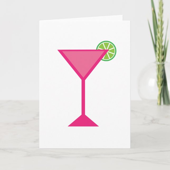 Carte Cocktail rose avec chaux (Devant)