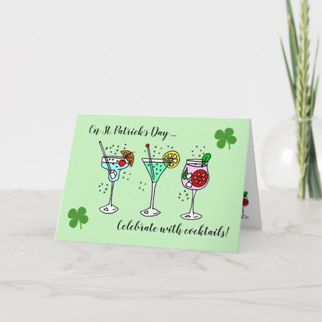 Carte Cocktails célèbrent la Saint-Patrick (Devant)