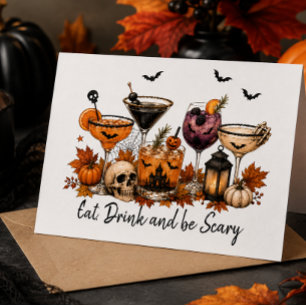 Carte Cocktails d'Halloween Boissons d'Automne Fête