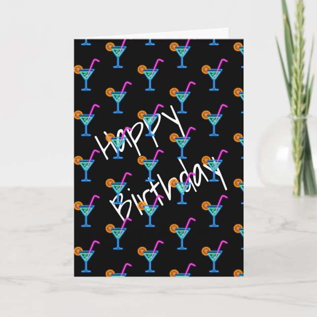 Carte Cocktails Nouvel An Sur Noir (Devant)