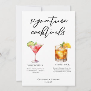 Carte Cocktails signature Mariage sophistiquée