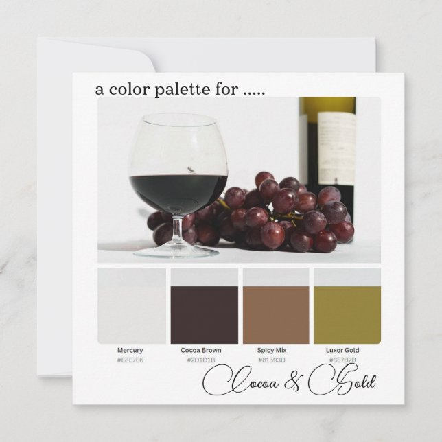 Carte Cocoa Brown Gold Elegant Color Palette Card (Devant)