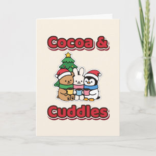 Carte Cocoa et Câlins Ours de Noël Lapin Manchot
