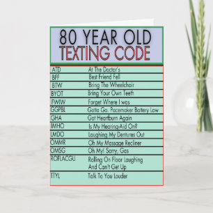 Carte Code de textage drôle d'anniversaire pour seniors 