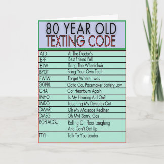 Carte Code de textage drôle d'anniversaire pour seniors