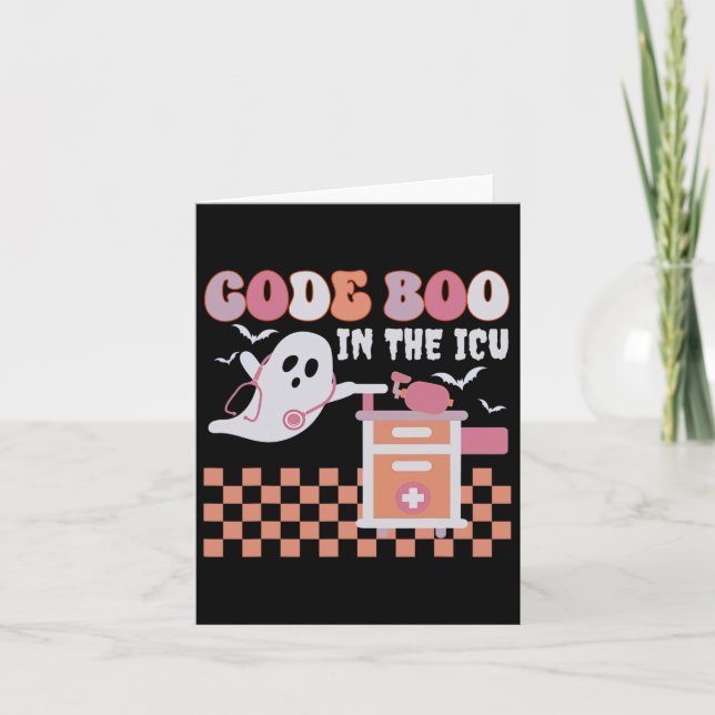 Carte Code Fantôme Boo Dans Icu Nursing Rn Halloween Cos (Devant)