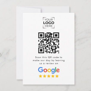 Carte Code QR de l'avis Google My Business